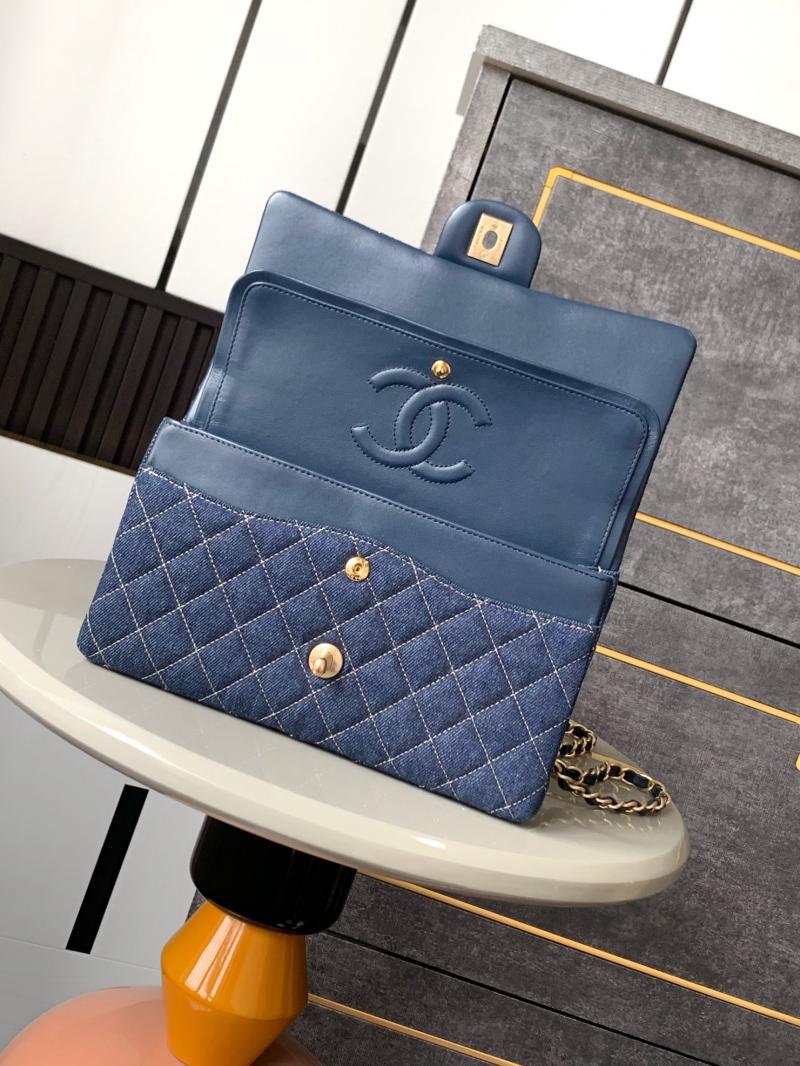 Medium Chanel Denim Flap Bag Blue A01112