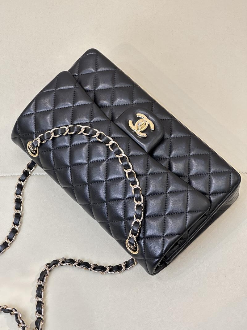 Medium Chanel Lambskin Flap Bag A01112 Black with Gold