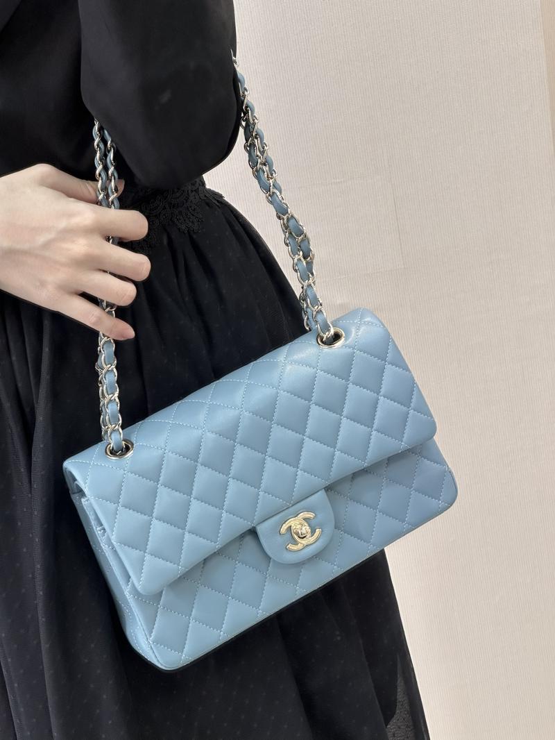 Medium Chanel Lambskin Flap Bag A01112 Blue