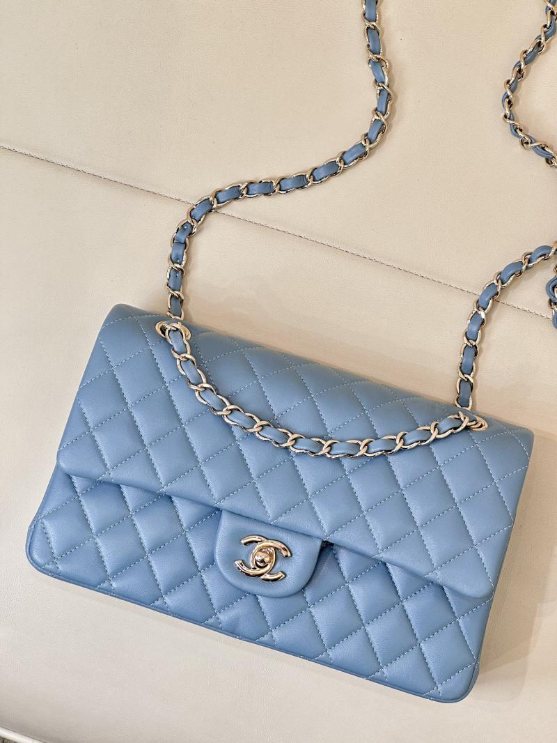 Medium Chanel Lambskin Flap Bag A01112 Blue