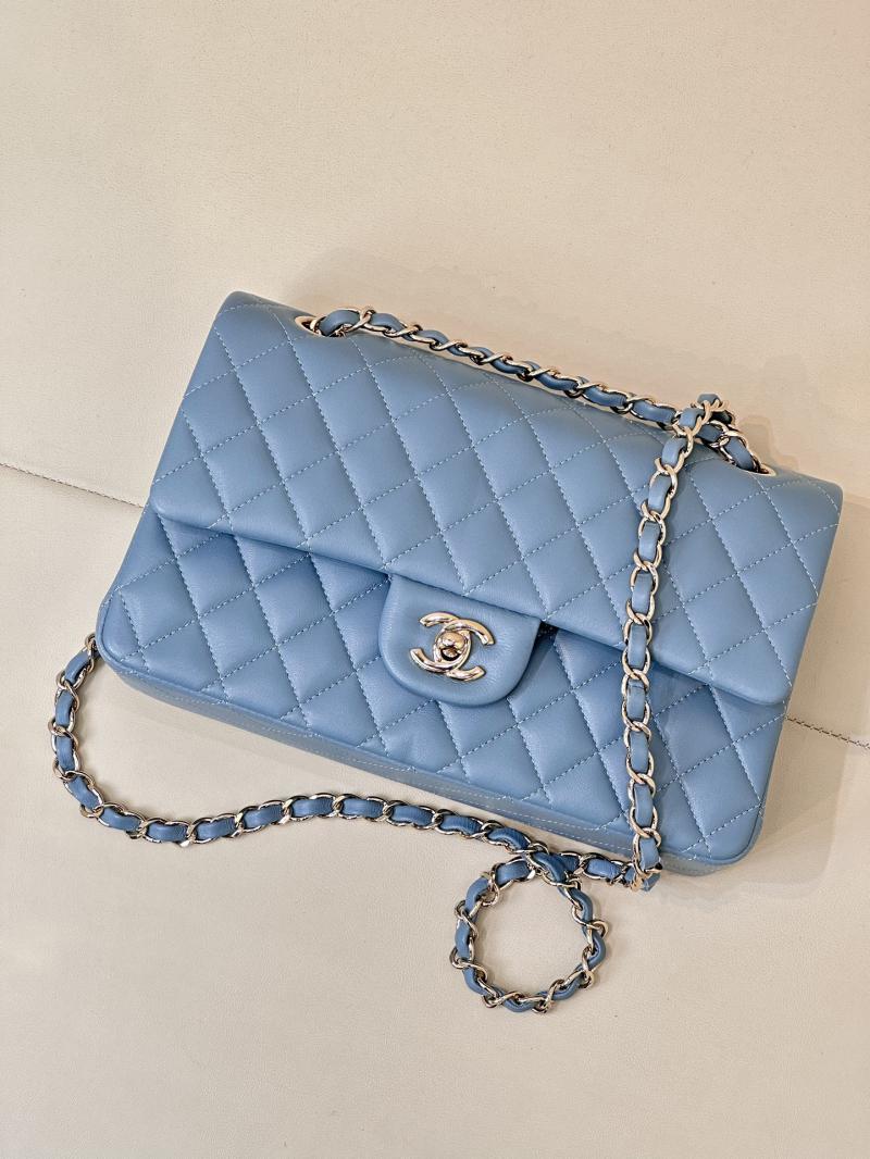 Medium Chanel Lambskin Flap Bag A01112 Blue