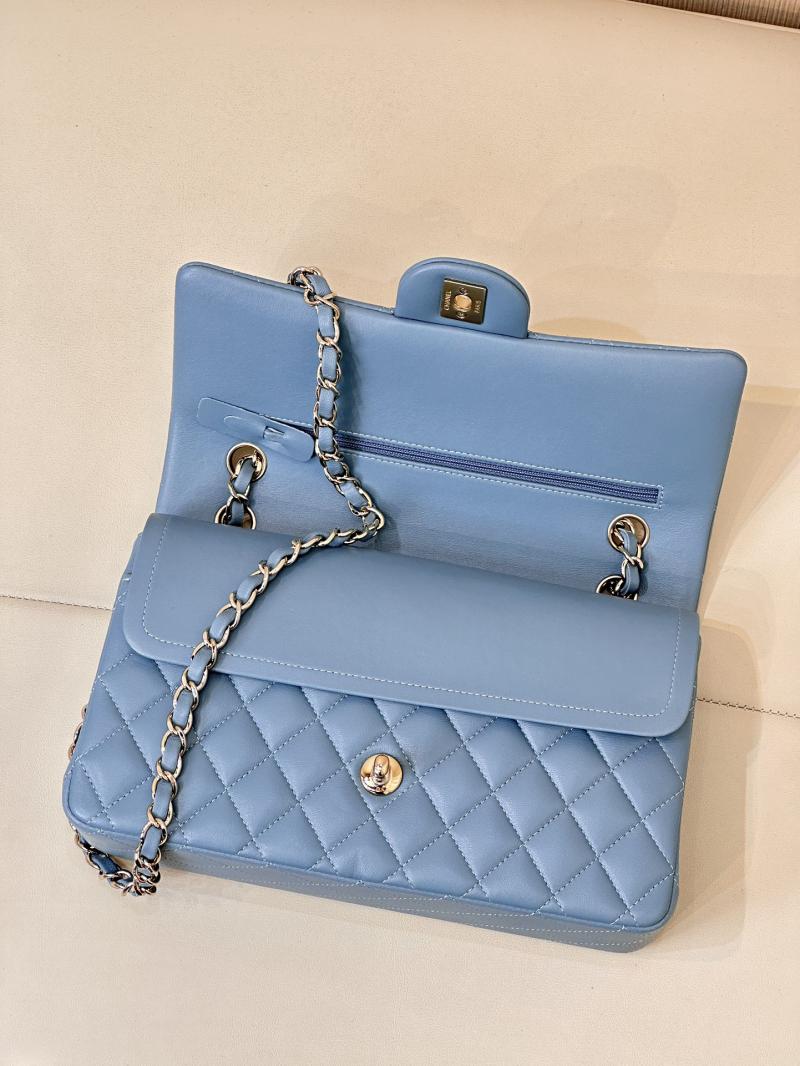 Medium Chanel Lambskin Flap Bag A01112 Blue