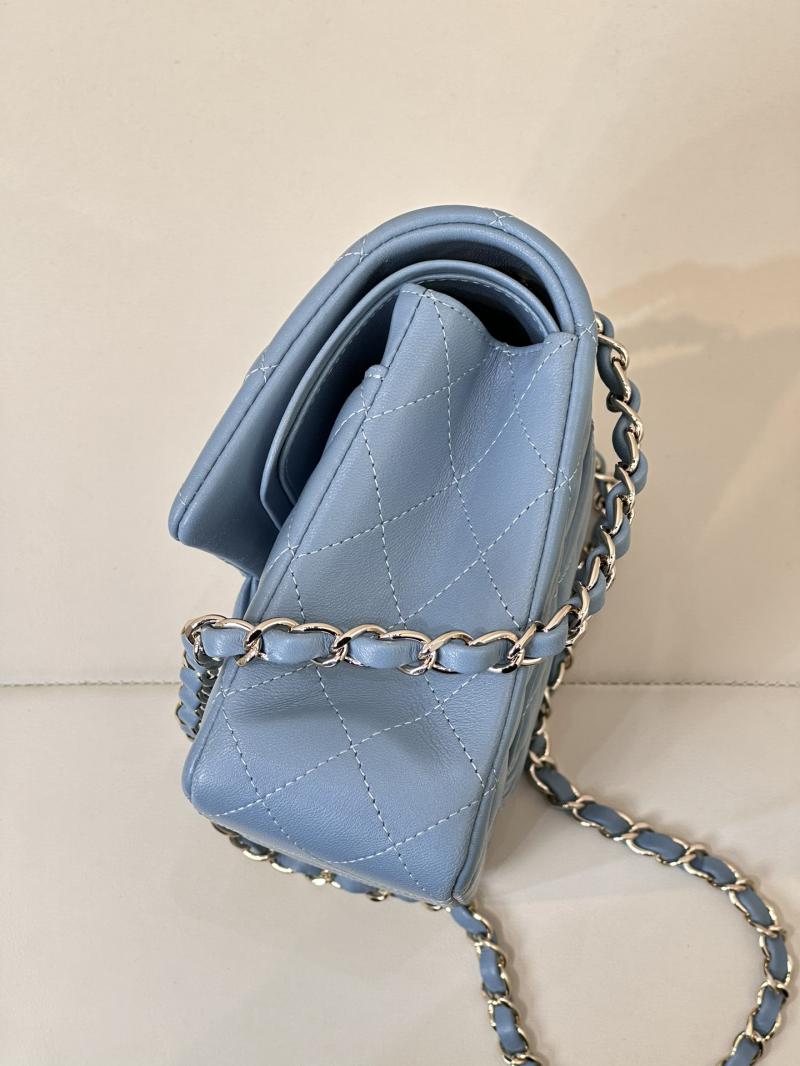 Medium Chanel Lambskin Flap Bag A01112 Blue