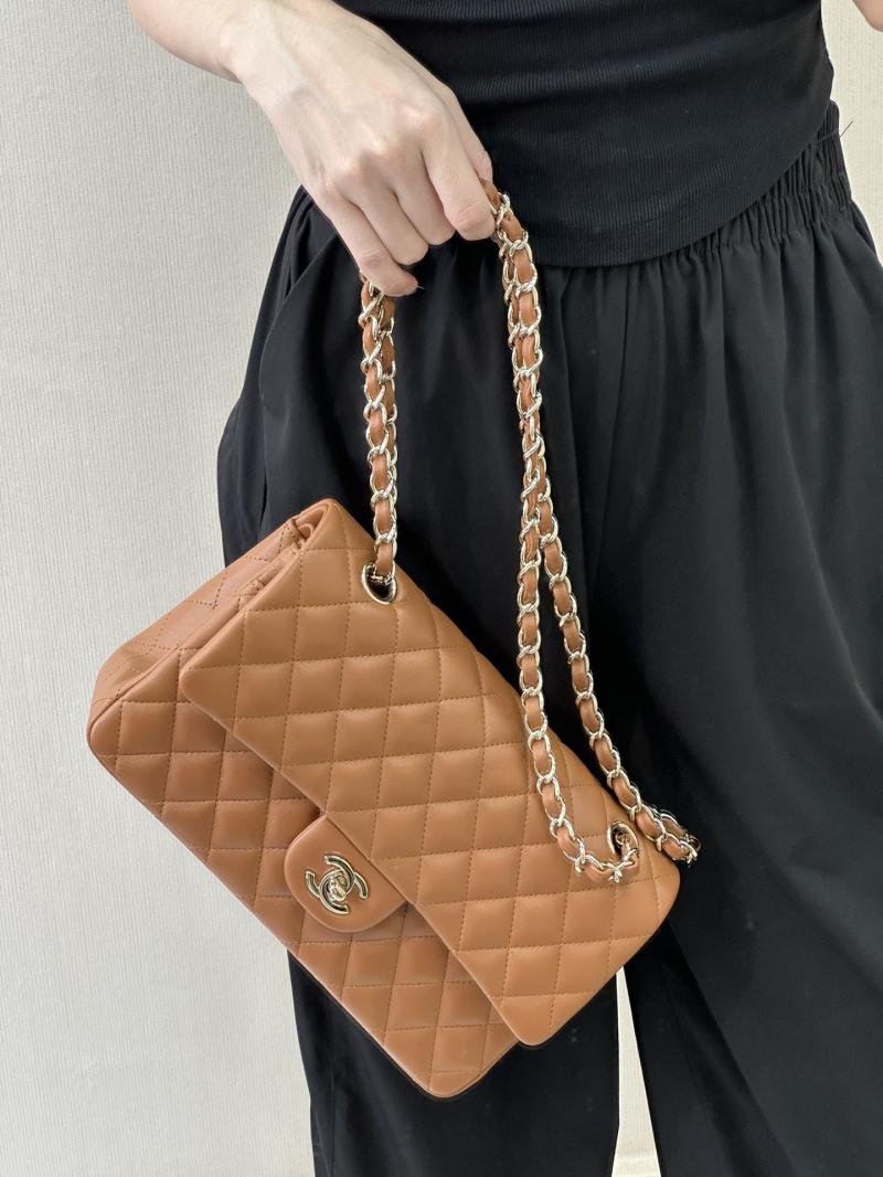 Medium Chanel Lambskin Flap Bag A01112 Caramel