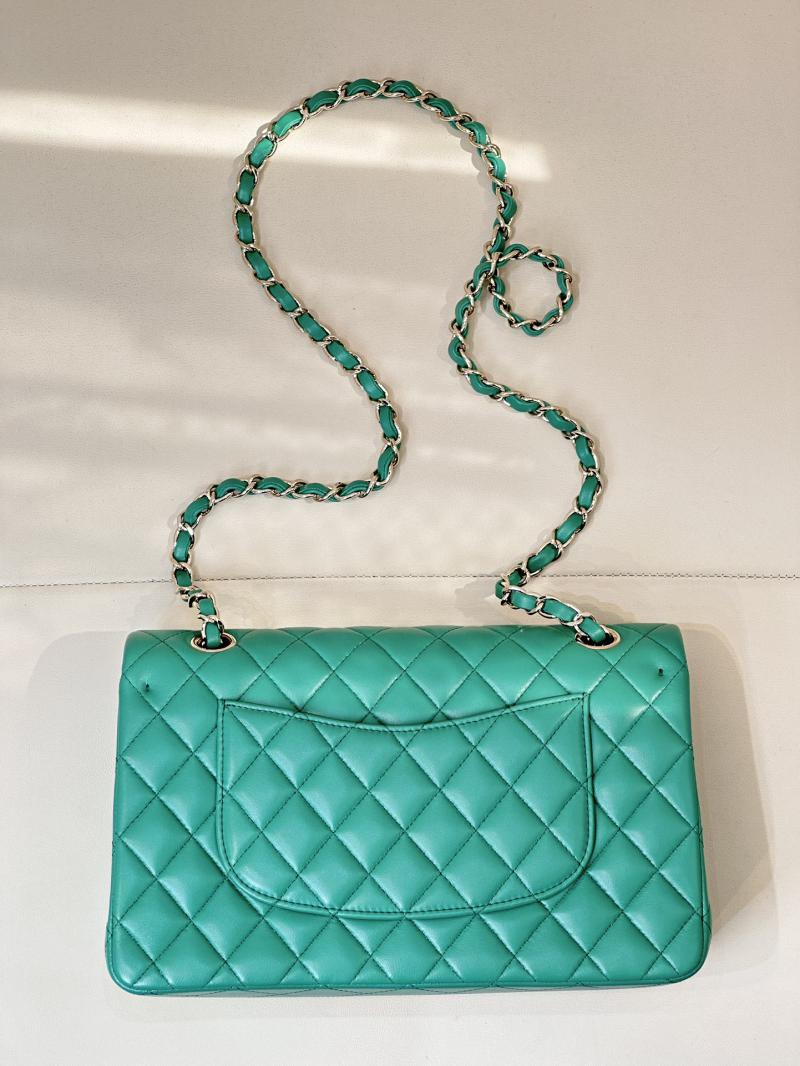 Medium Chanel Lambskin Flap Bag A01112 Green