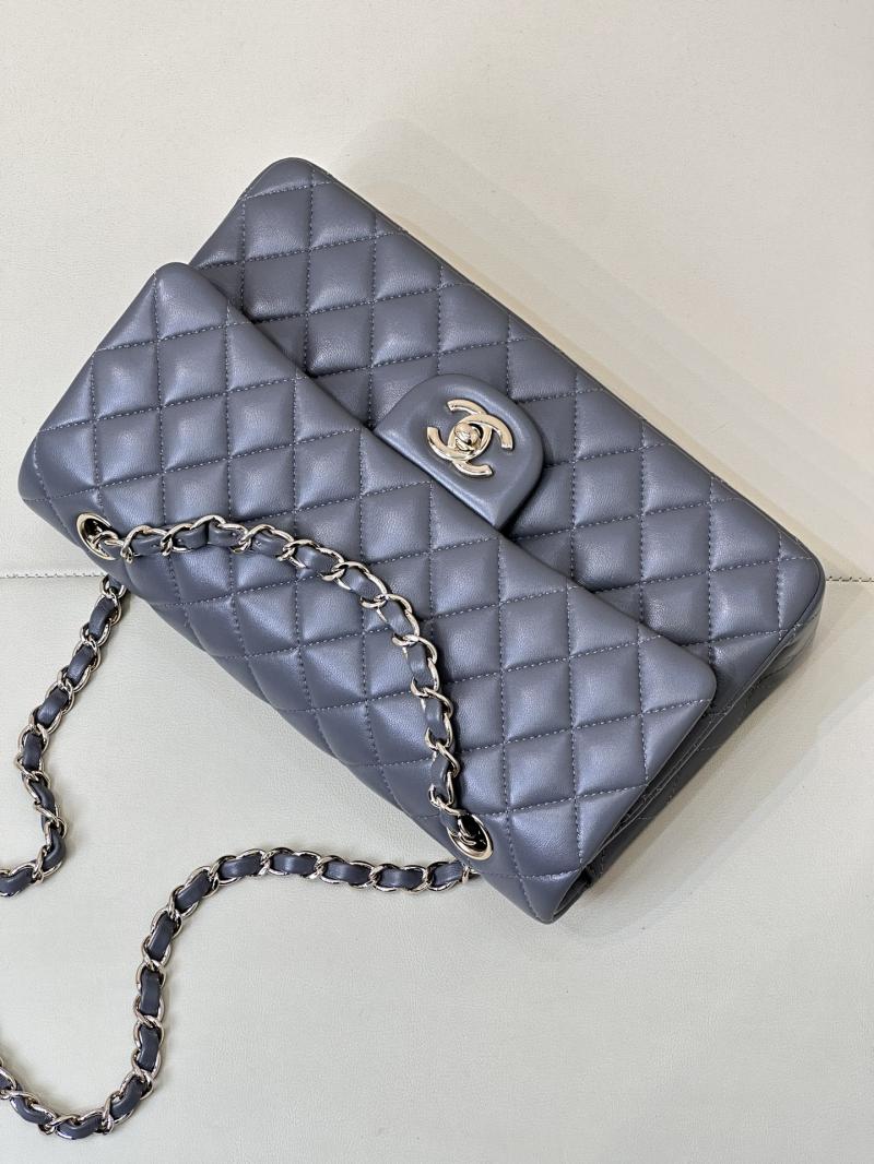 Medium Chanel Lambskin Flap Bag A01112 Grey