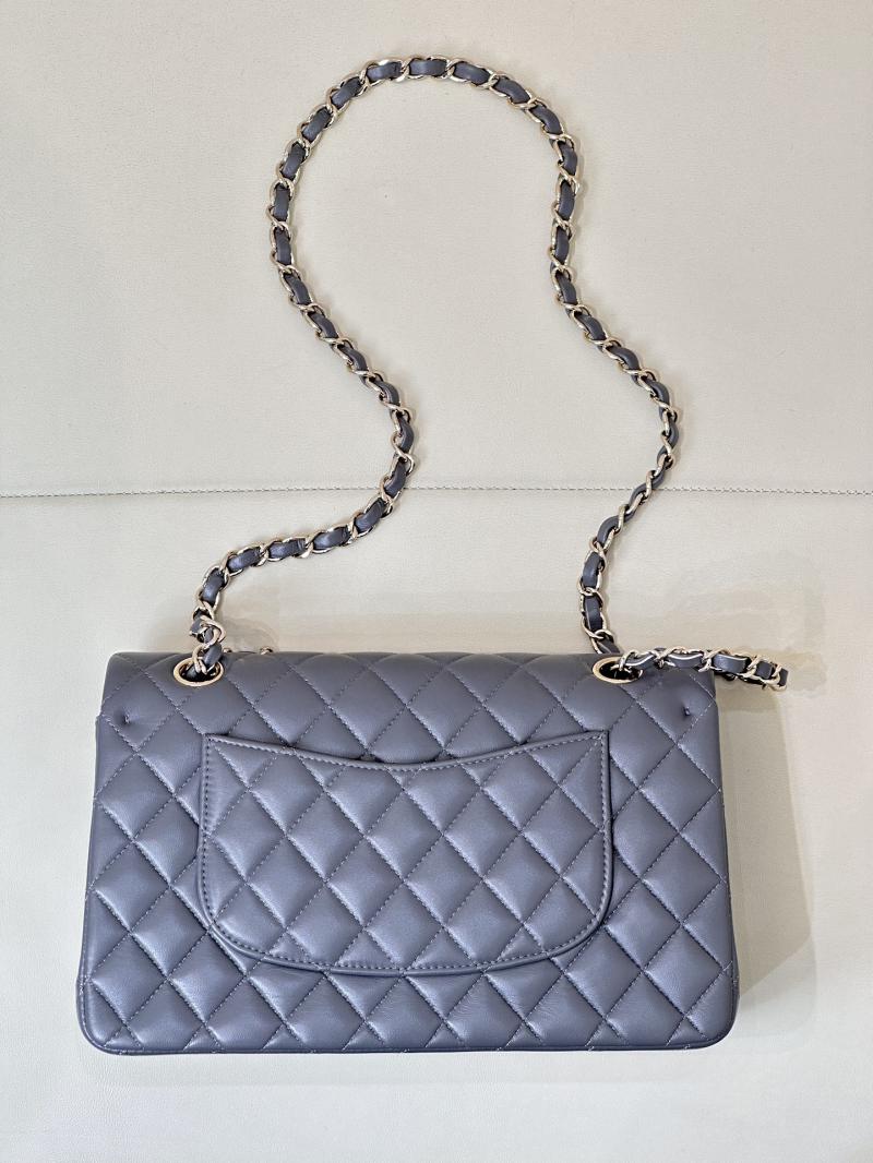 Medium Chanel Lambskin Flap Bag A01112 Grey