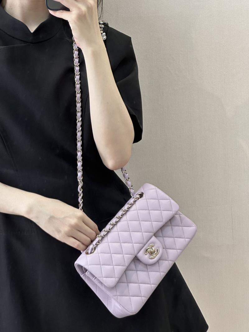 Medium Chanel Lambskin Flap Bag A01112 Purple