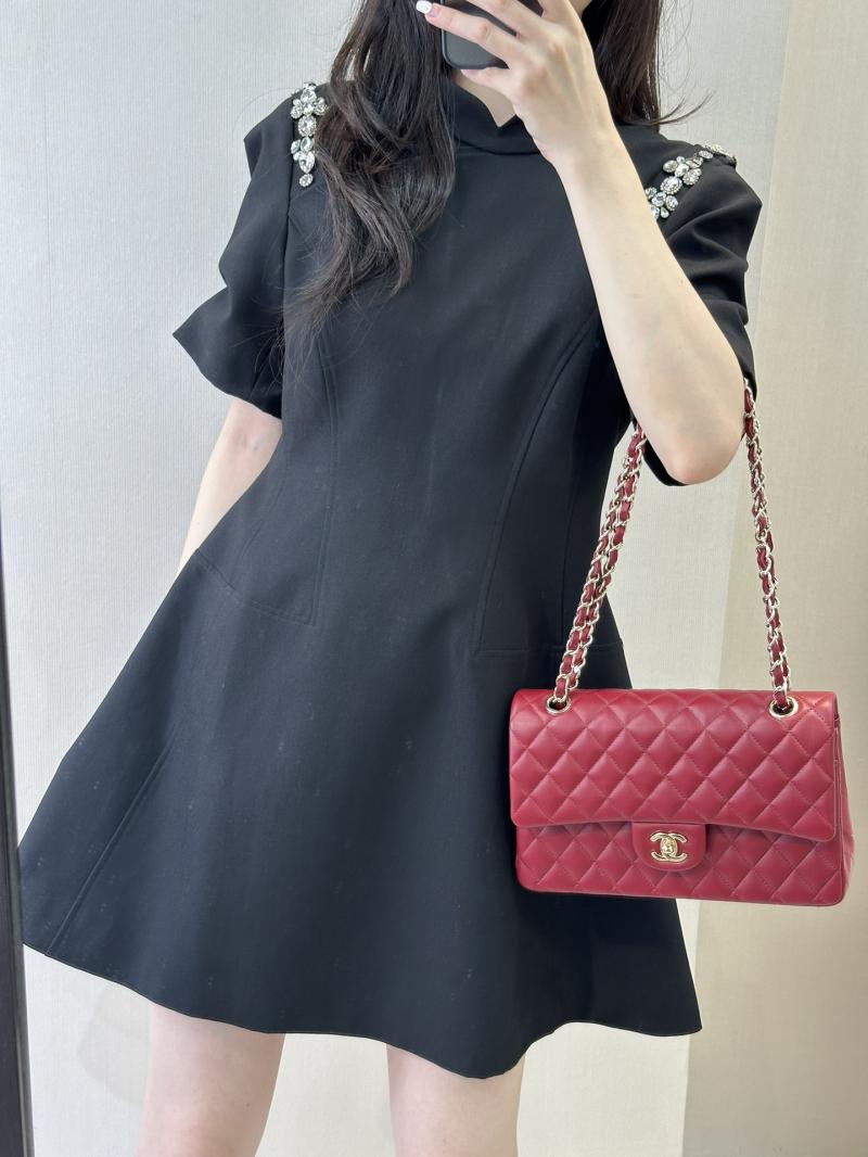 Medium Chanel Lambskin Flap Bag A01112 Red