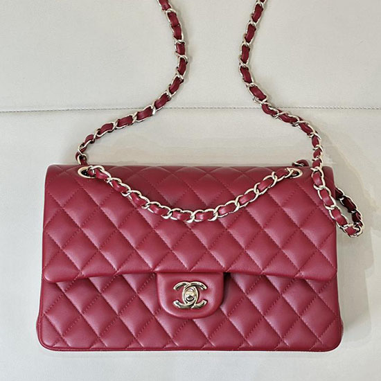 Medium Chanel Lambskin Flap Bag A01112 Red