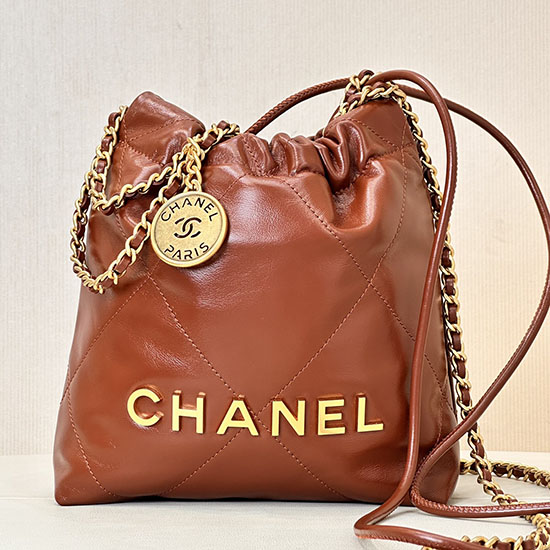 Mini Chanel 22 Handbag AS3980 Tan