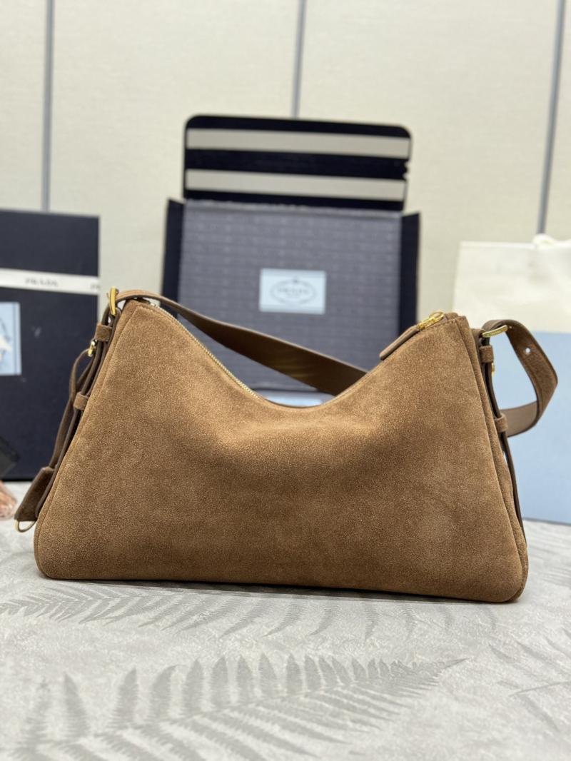 Prada Aimee large Suede shoulder bag 1BC228 Sued