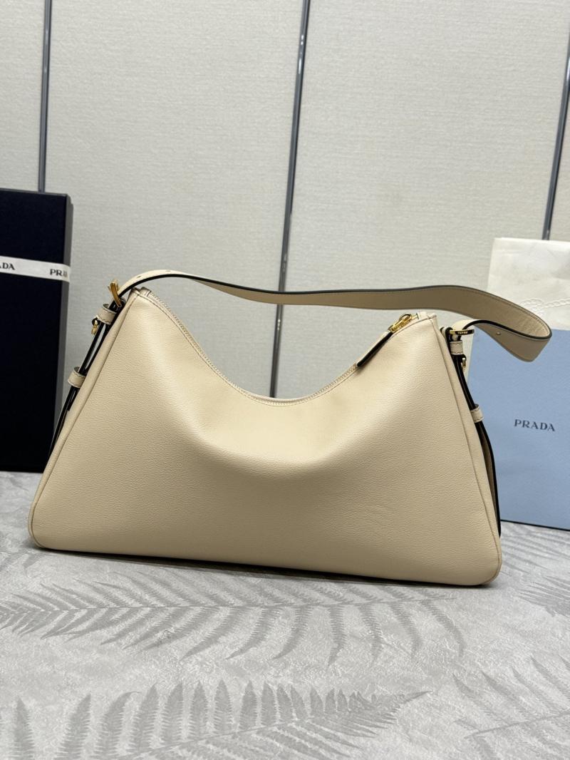 Prada Aimee large leather shoulder bag 1BC228 Beige