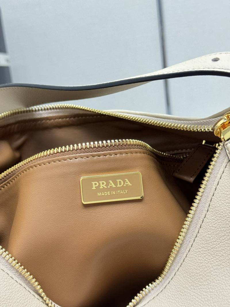 Prada Aimee large leather shoulder bag 1BC228 Beige