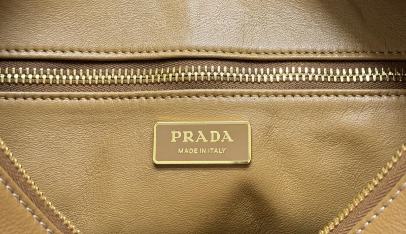 Prada Aimee large leather shoulder bag 1BC228 Caramel