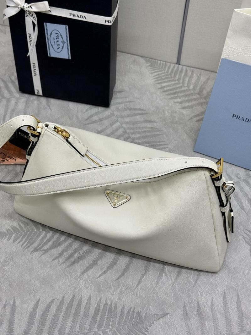 Prada Aimee large leather shoulder bag 1BC228 White