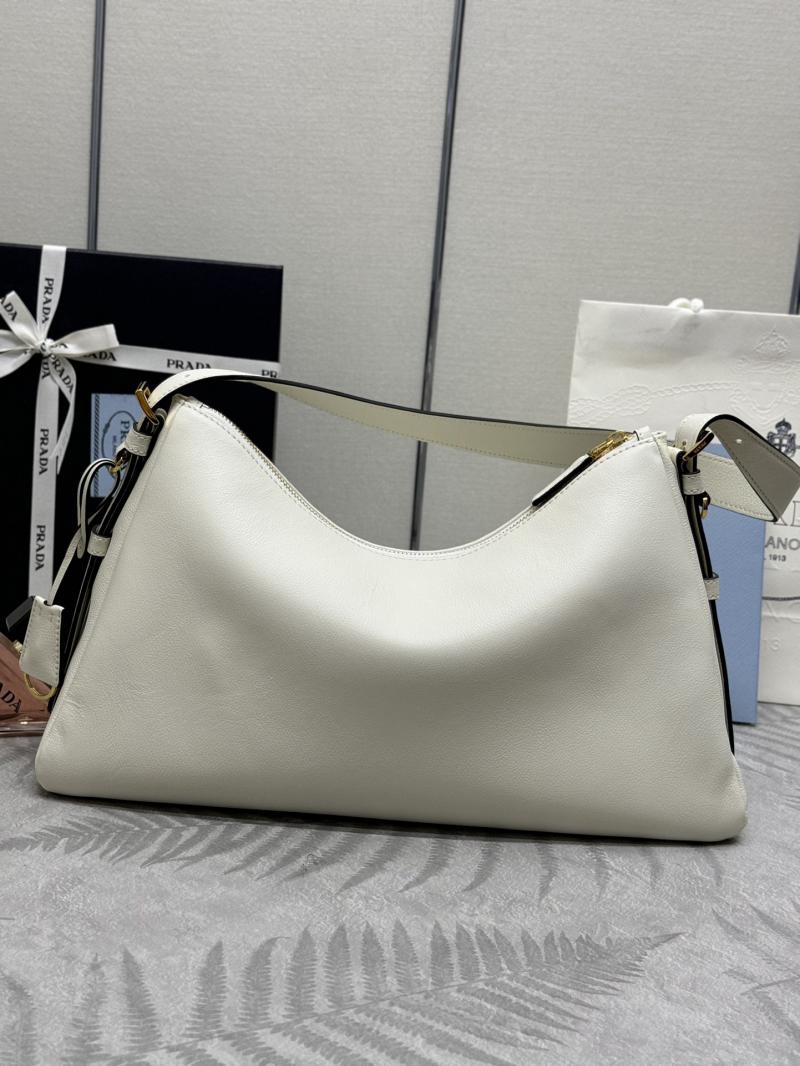 Prada Aimee large leather shoulder bag 1BC228 White