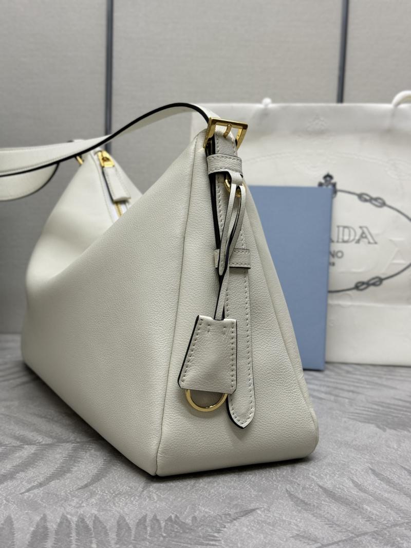 Prada Aimee large leather shoulder bag 1BC228 White