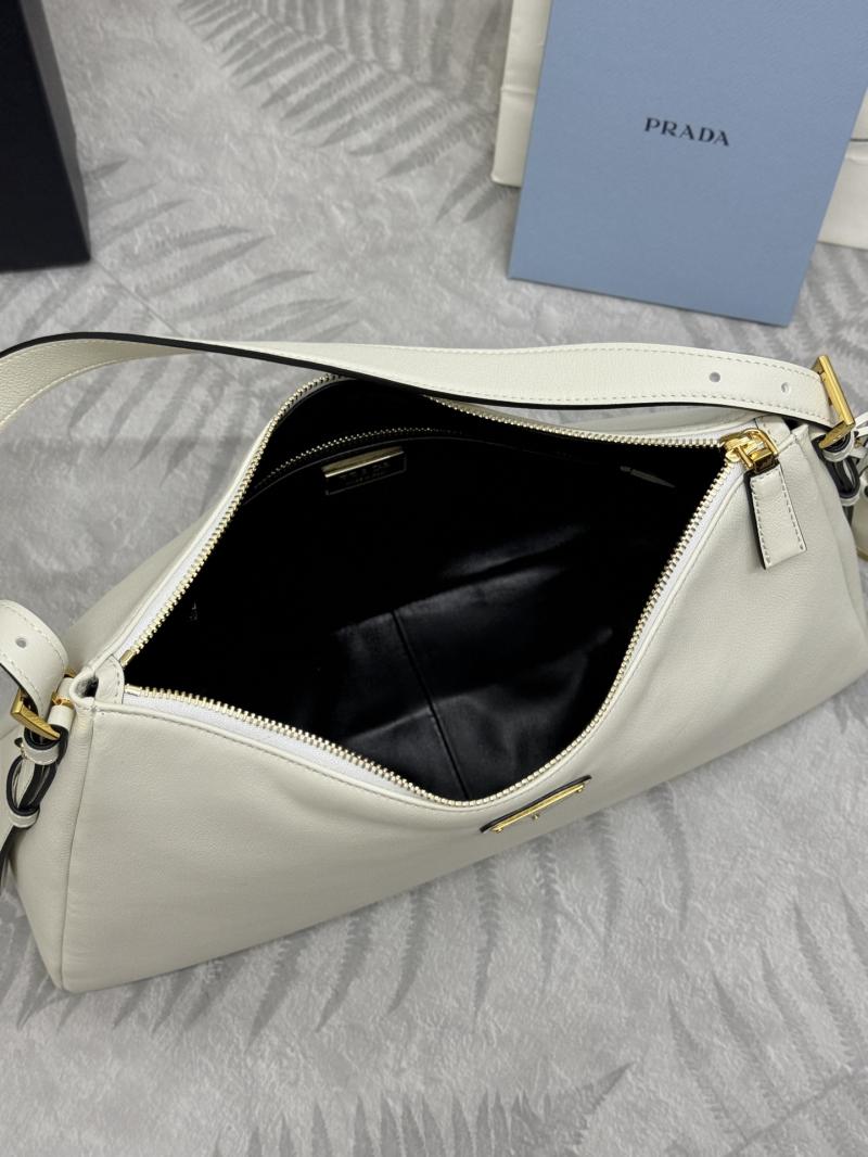 Prada Aimee large leather shoulder bag 1BC228 White