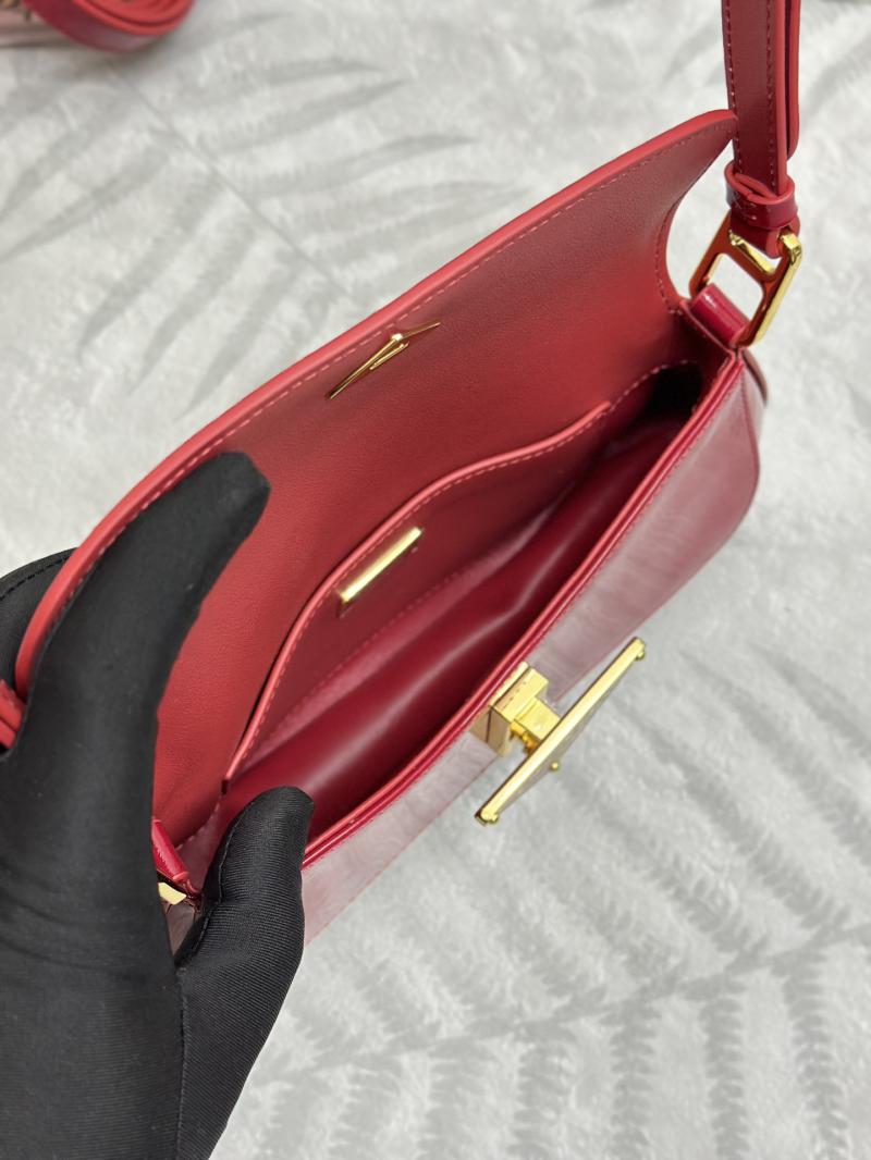 Prada Brushed Leather Shoulder Bag Red 1BD345