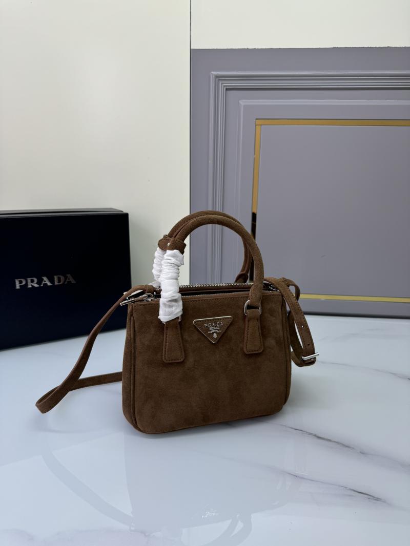 Prada Galleria Suede mini-bag Brown 1BA906