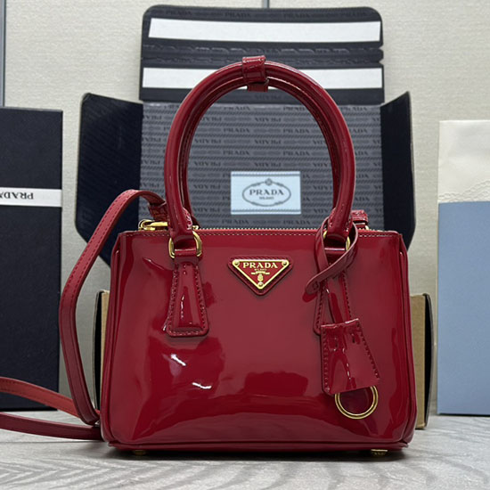 Prada Galleria patent leather mini bag 1BA906 Red