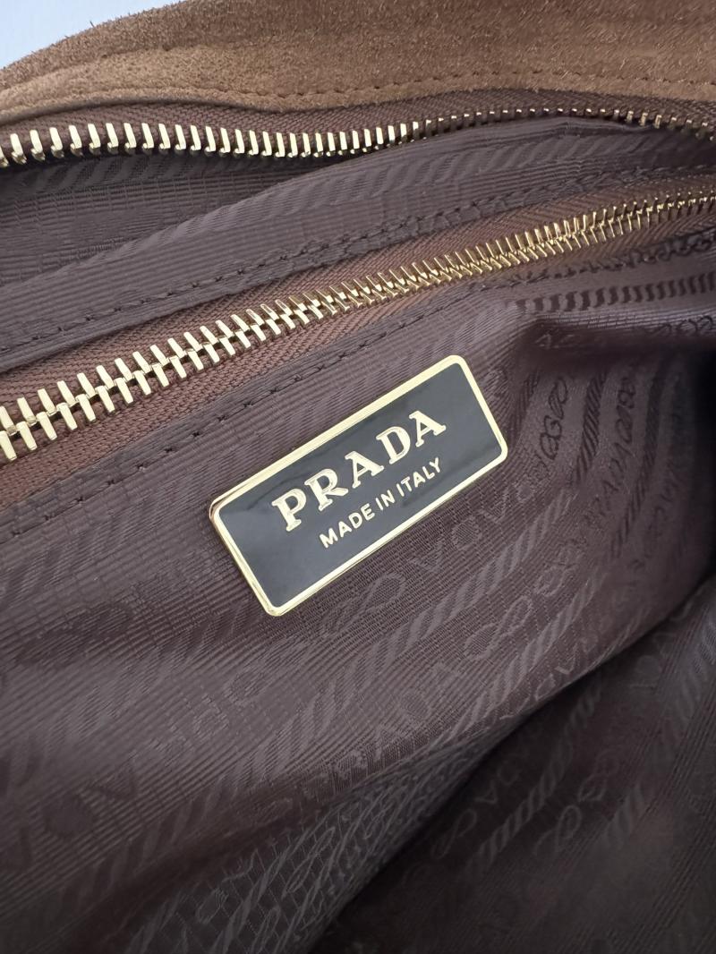 Prada Large suede handbag Brown 1BA433