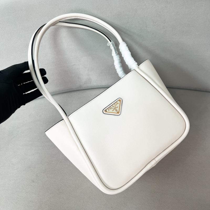 Prada Leather mini tote bag 1BG539 White