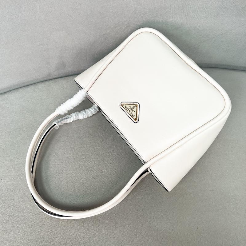 Prada Leather mini tote bag 1BG539 White