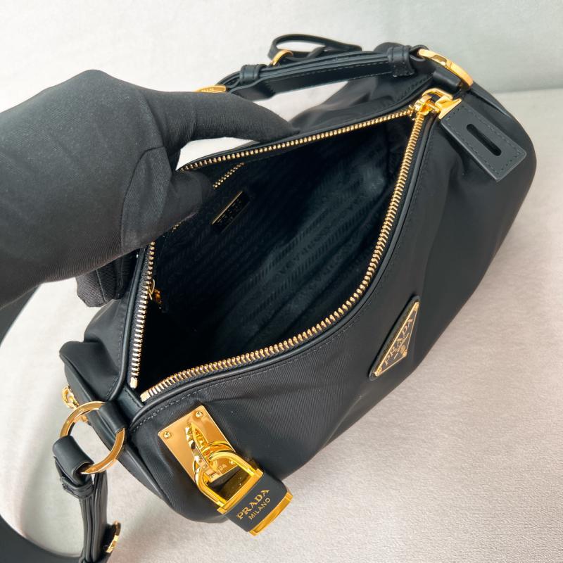 Prada Medium Re-Nylon and leather shoulder bag 1BC233