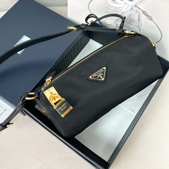 Prada Medium Re-Nylon and leather shoulder bag 1BC233