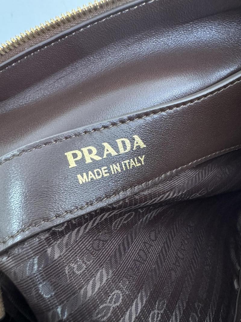 Prada Medium Suede Handbag Brown 1BA444