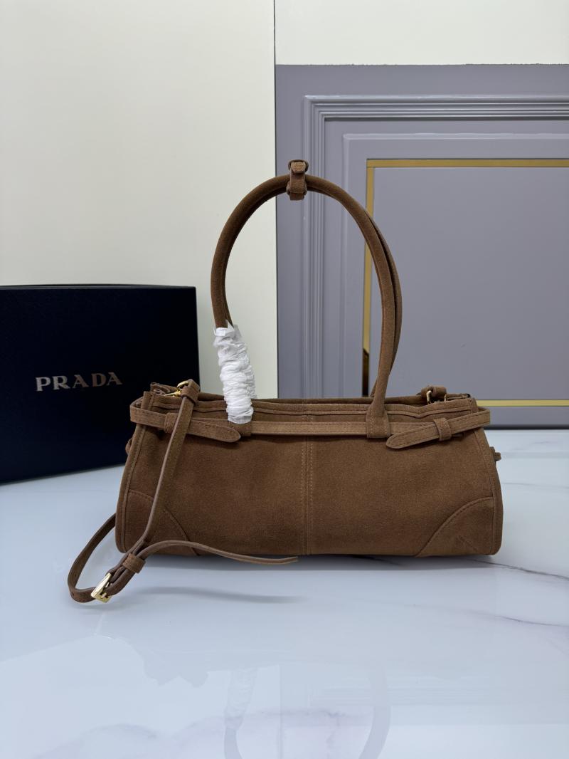 Prada Medium suede handbag Brown 1BA426