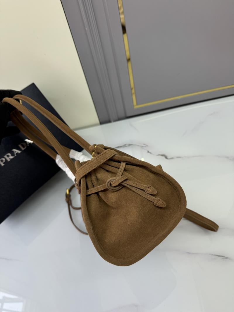 Prada Medium suede handbag Brown 1BA426