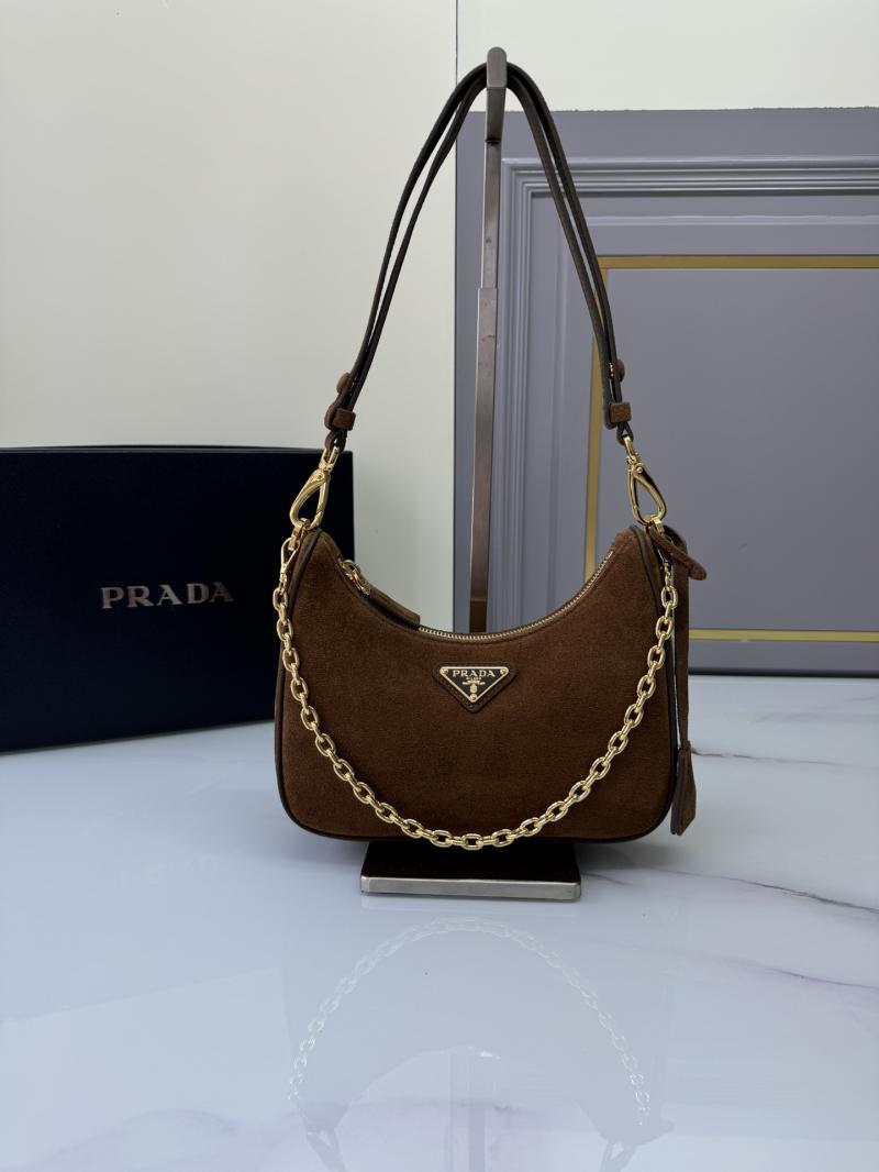 Prada Re-Edition Suede mini bag Brown 1BC204