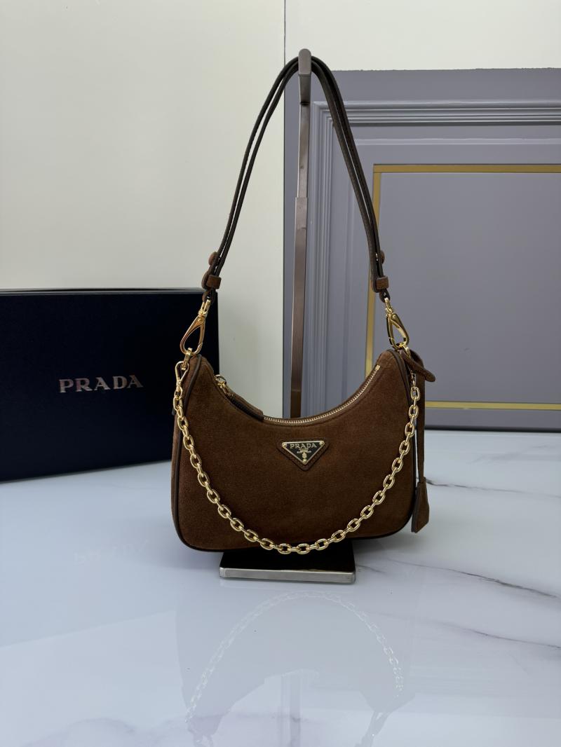 Prada Re-Edition Suede mini bag Brown 1BC204