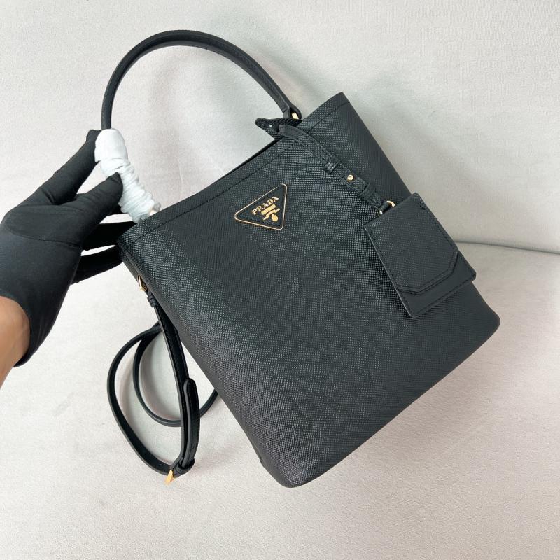 Prada Saffiano Leather Double Medium Bag 1BA212 Black