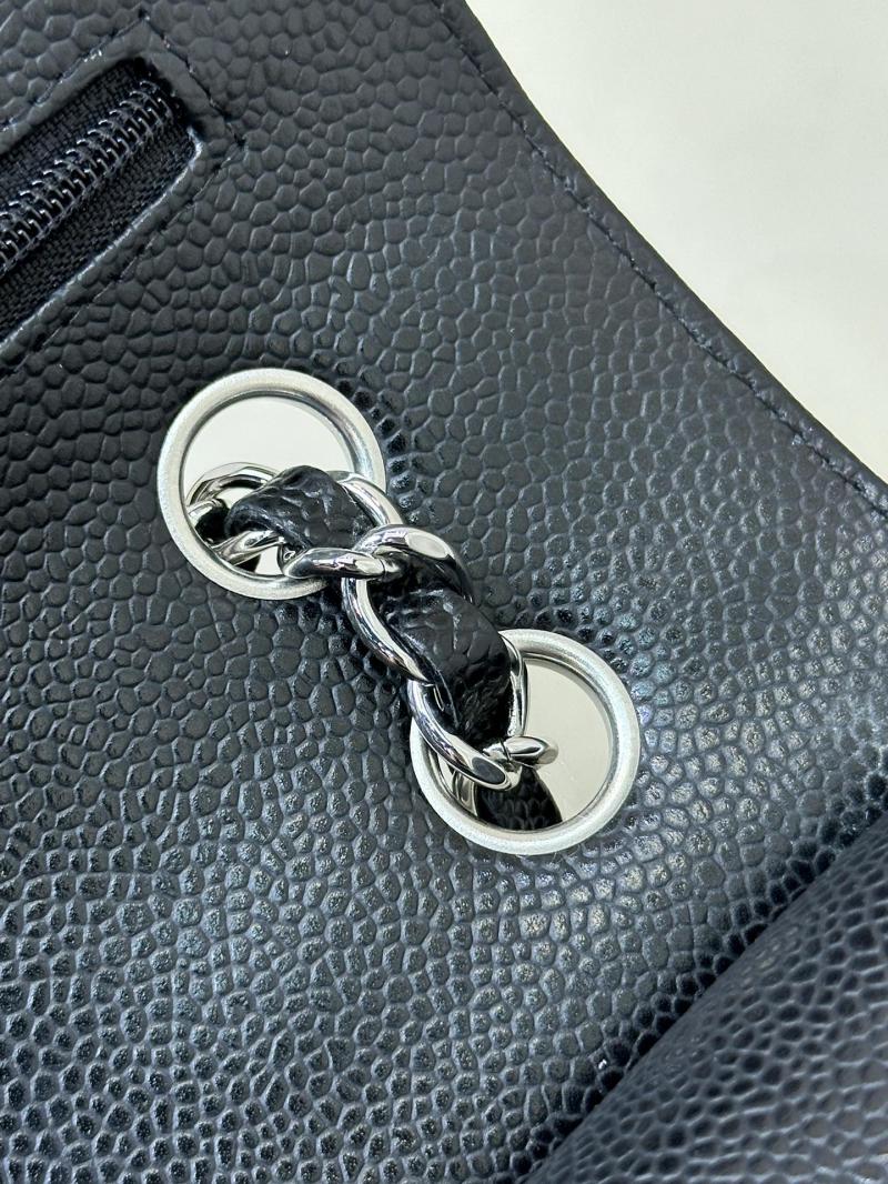 Small Chanel Caviar Flap Bag A01117 Black with Silver