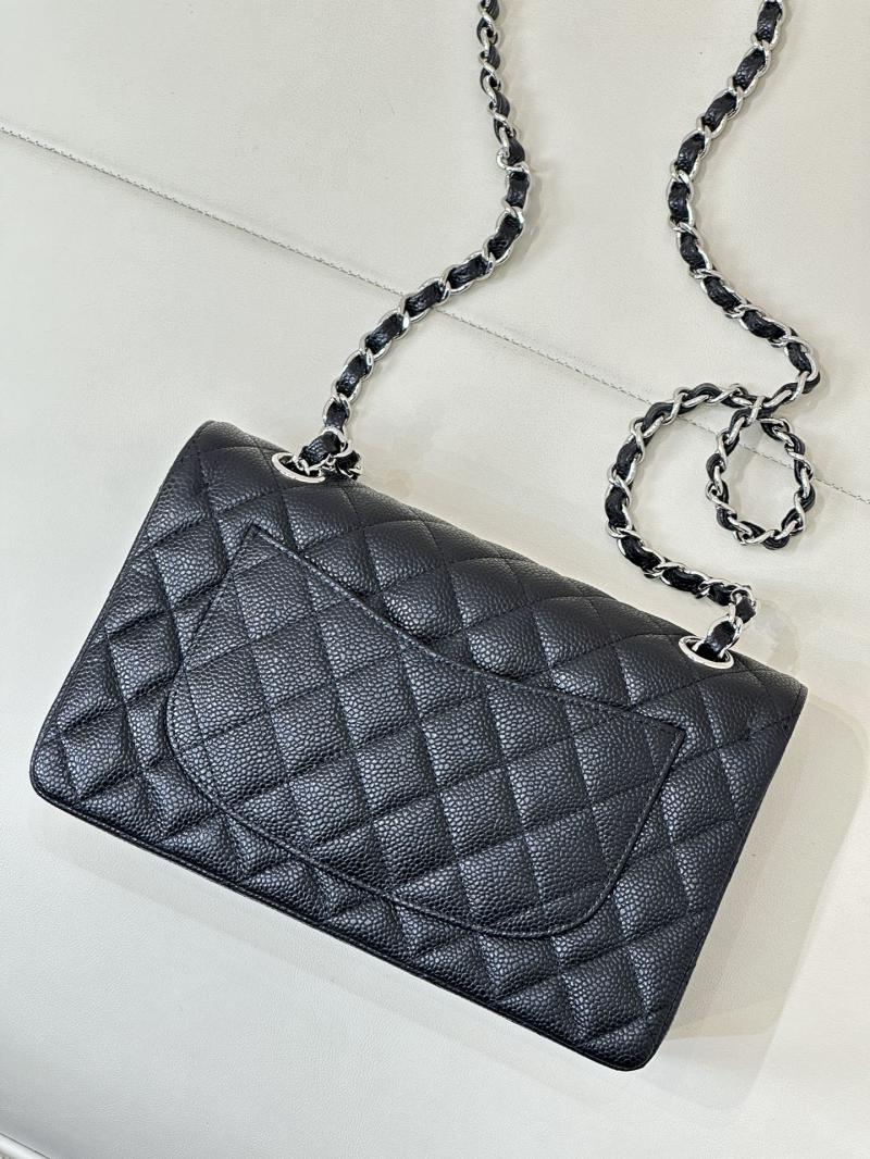 Small Chanel Caviar Flap Bag A01117 Black with Silver