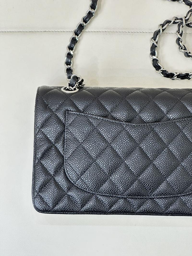 Small Chanel Caviar Flap Bag A01117 Black with Silver