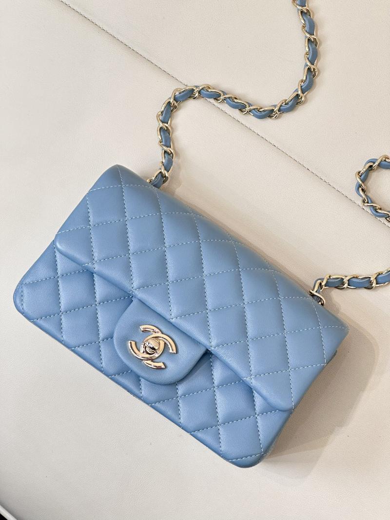 Small Chanel Lambskin Flap Bag A01116 Blue