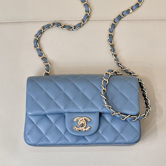 Small Chanel Lambskin Flap Bag A01116 Blue