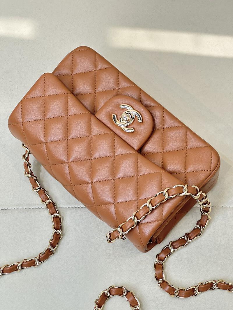 Small Chanel Lambskin Flap Bag A01116 Caramel