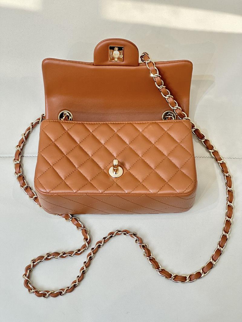 Small Chanel Lambskin Flap Bag A01116 Caramel