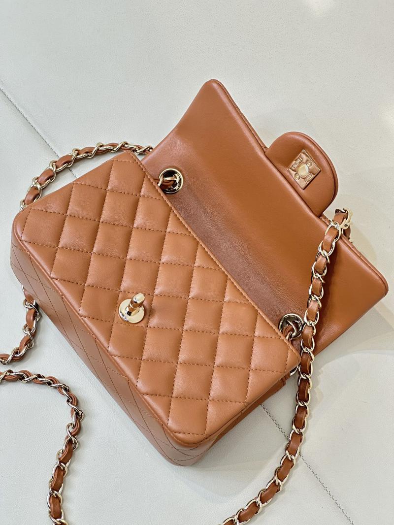 Small Chanel Lambskin Flap Bag A01116 Caramel