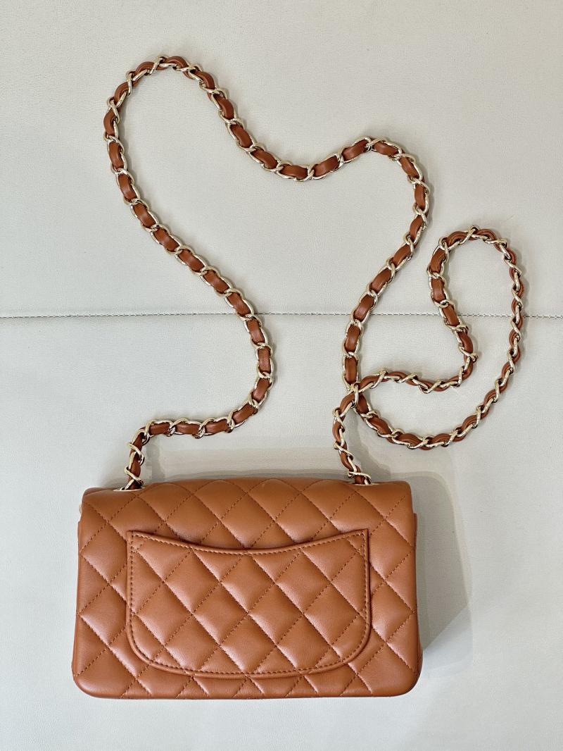 Small Chanel Lambskin Flap Bag A01116 Caramel