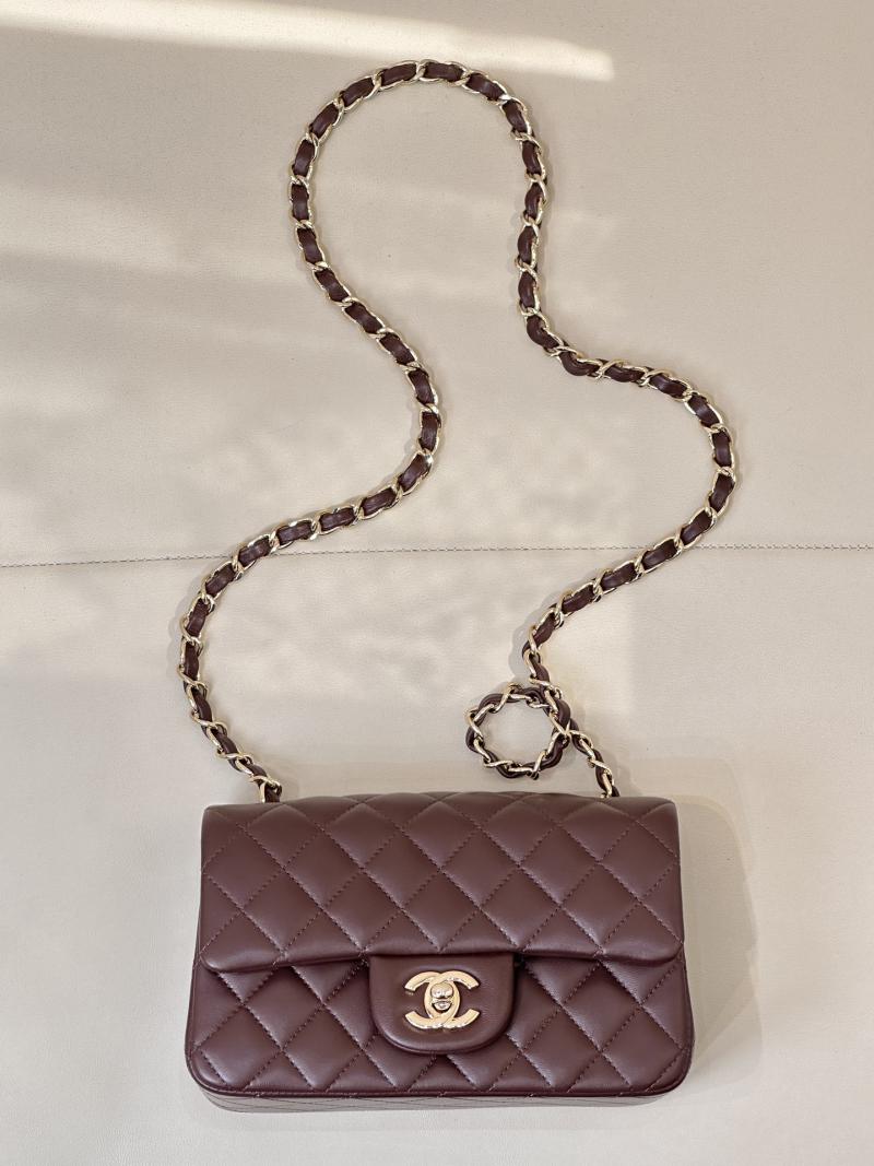 Small Chanel Lambskin Flap Bag A01116 Dark Burgundy