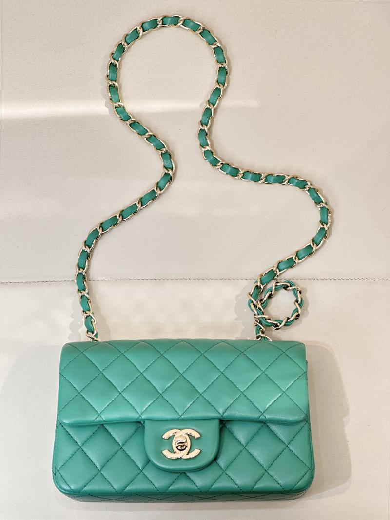 Small Chanel Lambskin Flap Bag A01116 Green