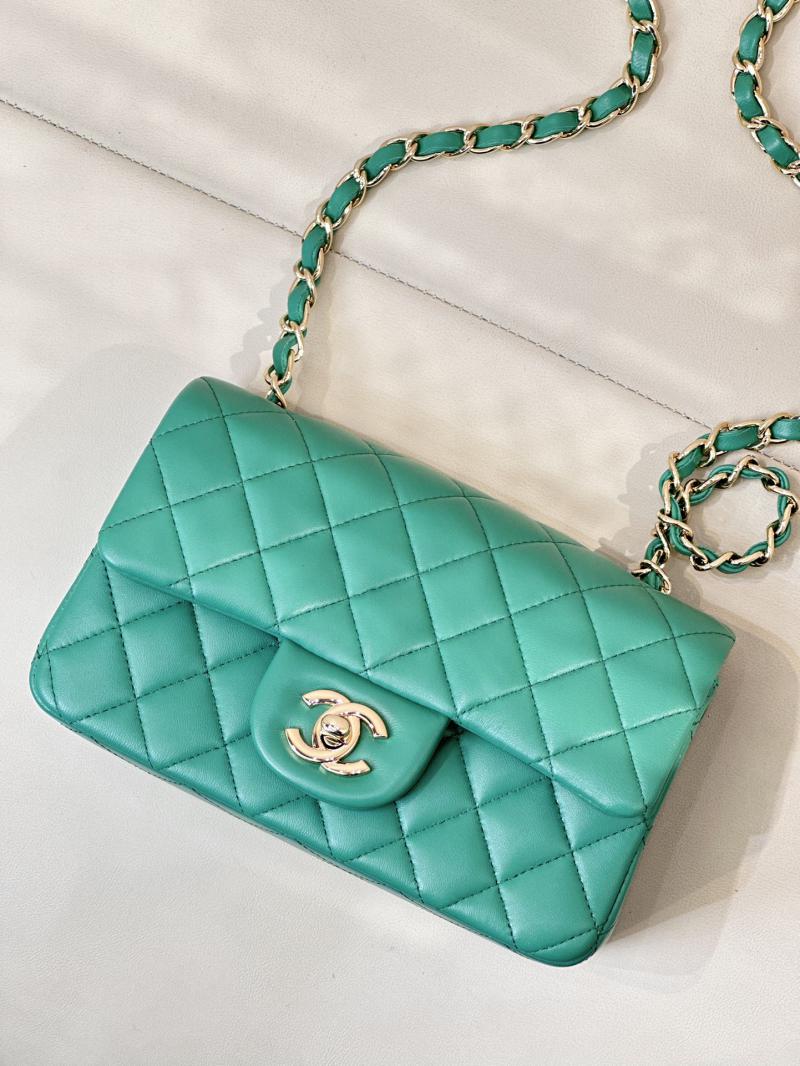 Small Chanel Lambskin Flap Bag A01116 Green