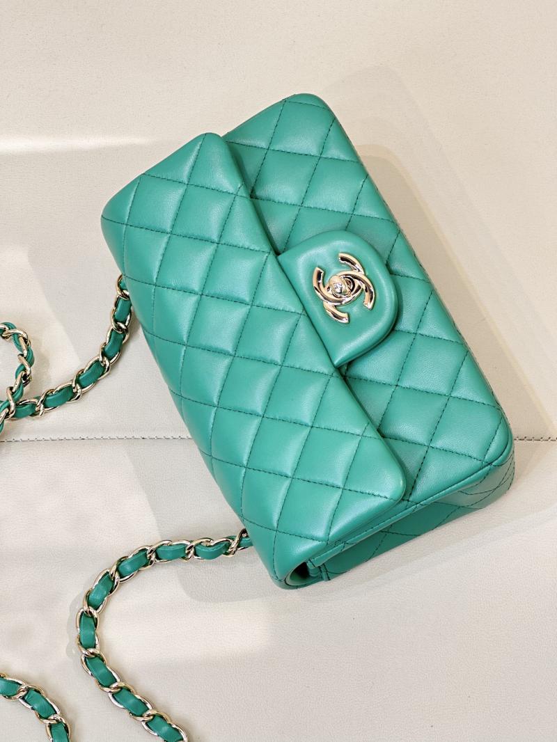 Small Chanel Lambskin Flap Bag A01116 Green